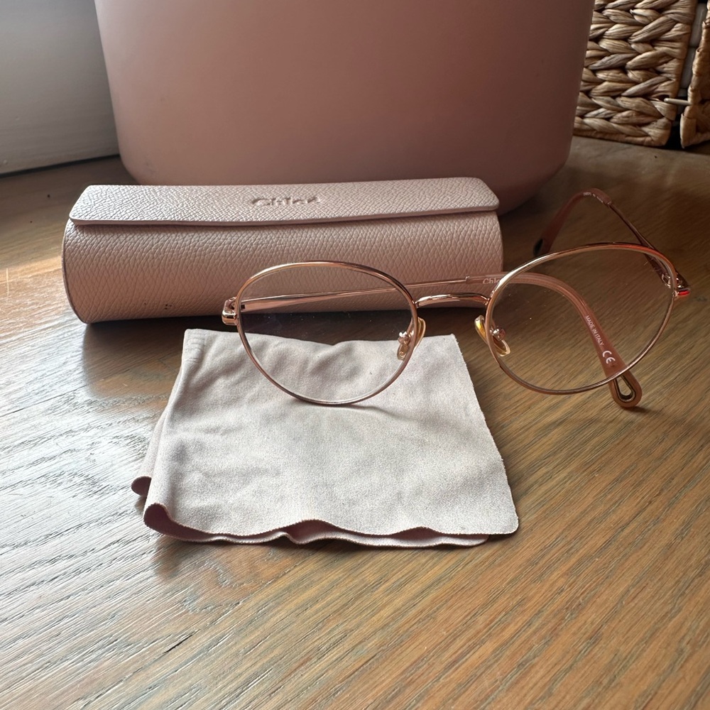 Chloe Rose-Tinted Glasses with Case